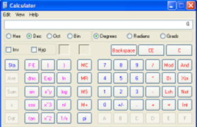 برنامج الحاسبة - أحد البرامج الملحقة العاملة في بيئة ويندوز Windows