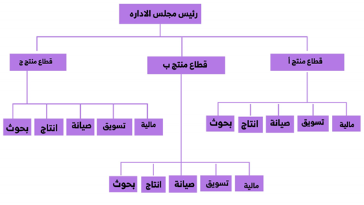 الهيكل التنظيمي القطاعي للمنتجات Divisional structure Product