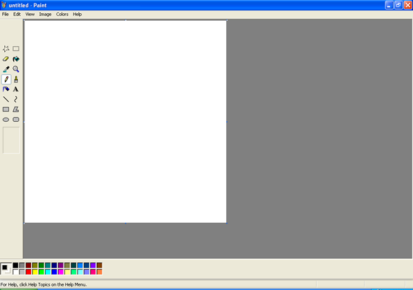 الشاشة الافتتاحية عند تشغيل برنامج الرسّام - رسم الصور مع برنامج الرسام Paint