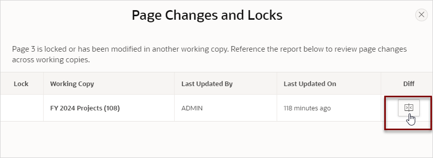 لمقارنة التغييرات عبر نسخ العمل Working Copies: