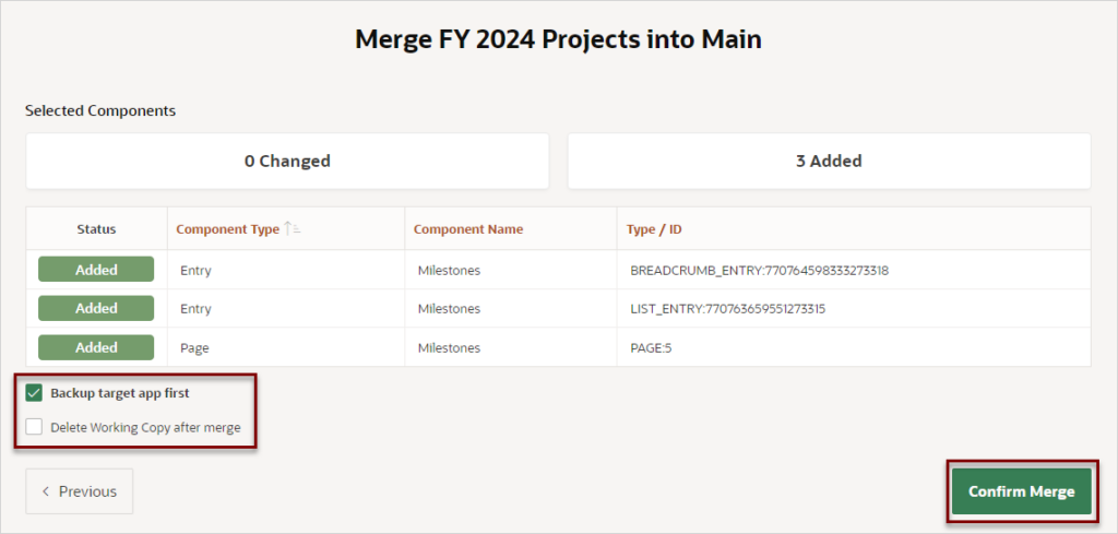 دمج اسم المشروع في الرئيسي Merge Project Name into Main