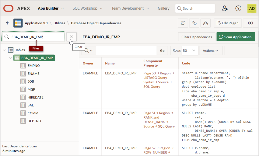 5.19 استخدام أدوات التطبيق Application Utilities - تصفية الكائنات