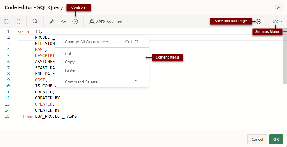 الميزات الرئيسية لمحرر الكود Code Editor Key Features