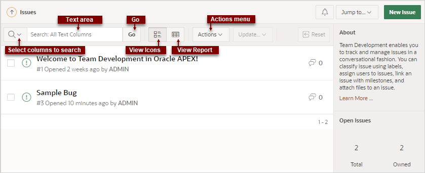 4.2.1 صفحة المشكلات Issues Page